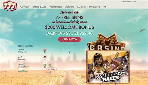 777 Casino 77 Free Spins + $1500 Freeplay no .